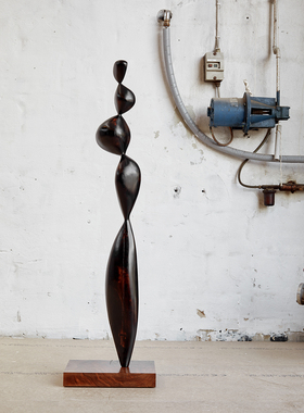 落地摆件玄关落地摆件实木侘寂风