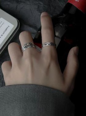 复古ins嘻哈戒指男潮牌高级感