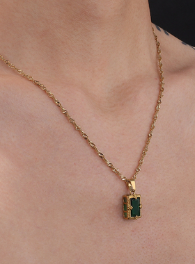 祖母绿吊坠项链男女生