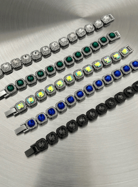 美式宝石冰糖项链情侣高级锁骨链