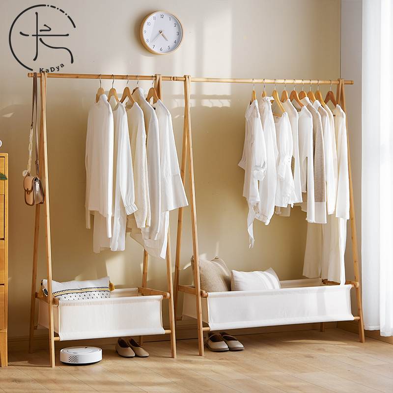 衣架落地卧室内挂衣架可折叠简易房间晾衣架家用挂衣服架子衣帽架 - 图0