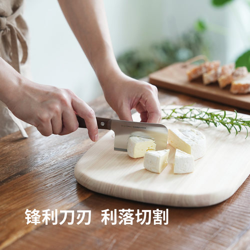霜山多功能小菜刀木柄切水果刀小号便携辅食刀厨房备餐切菜削皮刀 - 图0