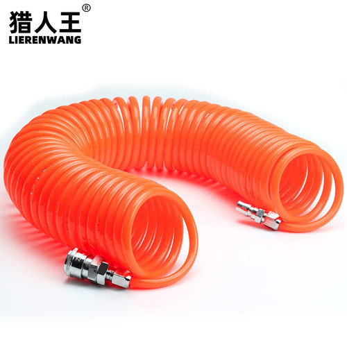 弹簧气管气动弹簧管空压机汽泵pu管伸缩软管螺旋带快速接头8mm - 图0