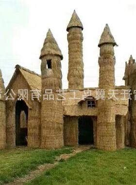 仿真动物造型稻草人草编艺术工艺品主题公园户外防腐稻草雕塑厂家