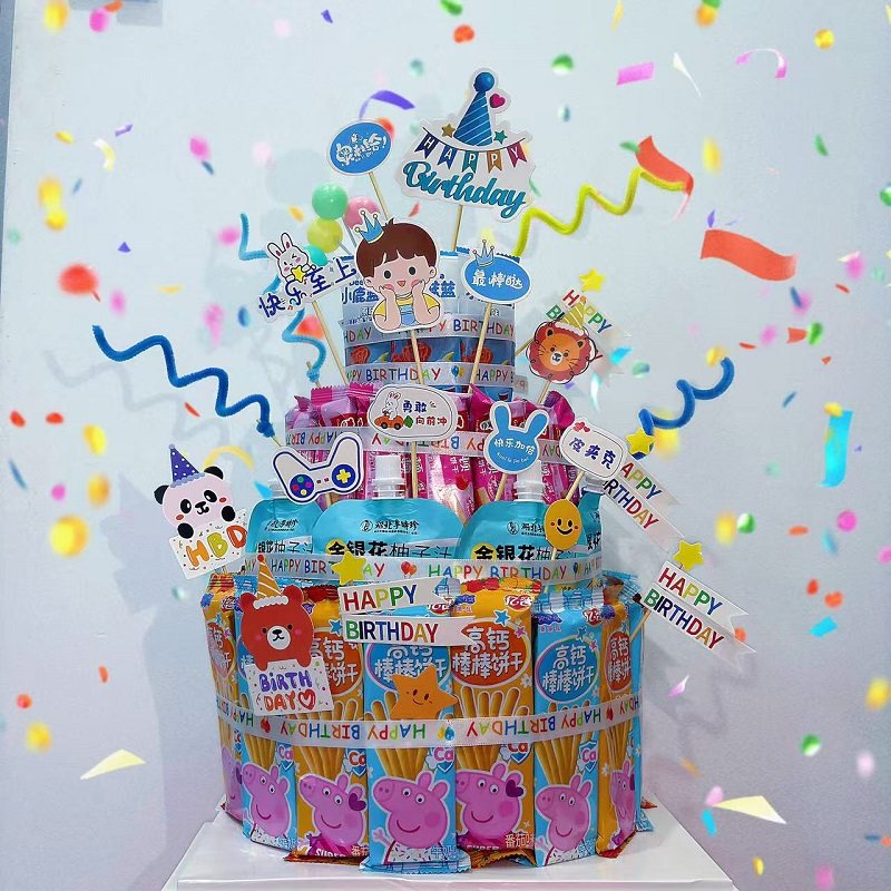 零食生日蛋糕装饰模型创意diy材料包网红泡沫4层蛋糕小红书同款,淘宝优惠券,粉丝福利购,淘宝优惠卷