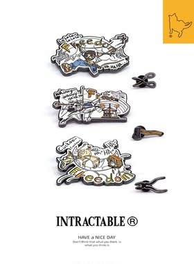 INTRACTABLE徽章木偶木马咕咕钟Freedom自由系列胸针限量收藏纪念