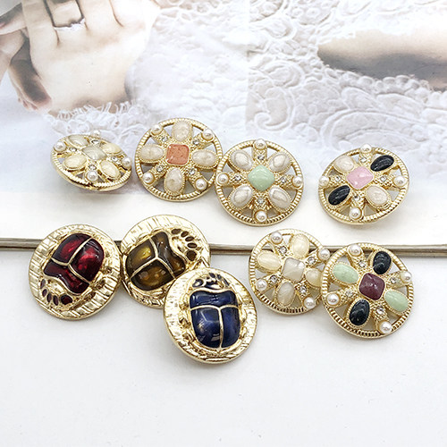 圆形金属小香珍珠扣子外套大衣毛呢钮扣毛衣开衫上衣女水钻纽扣子,淘宝优惠券,粉丝福利购,淘宝优惠卷