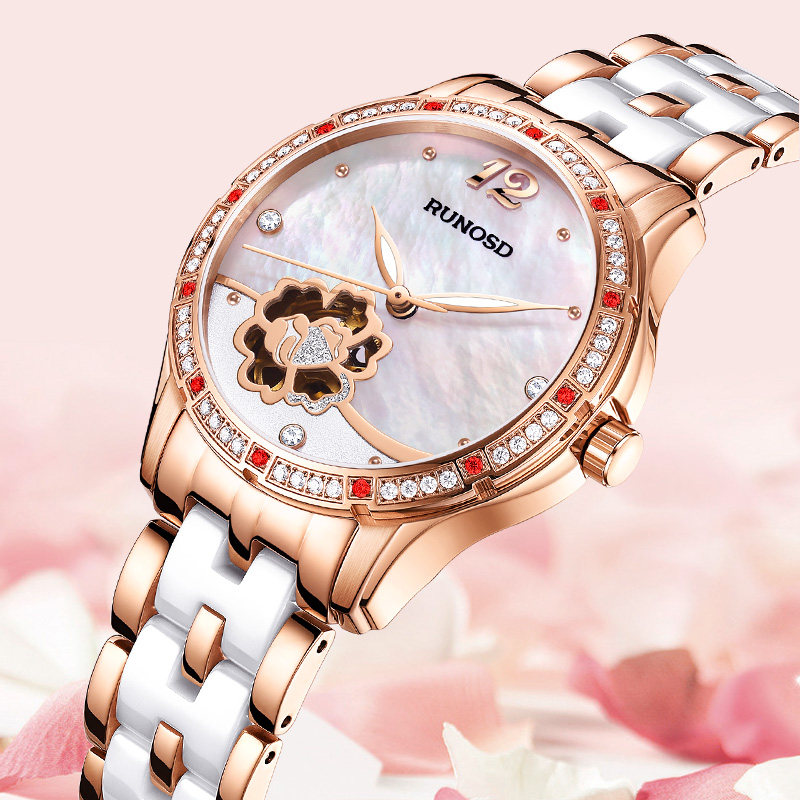 斯诺威登名牌简约气质轻奢镶钻手表 斯诺威登巨宏国产腕表