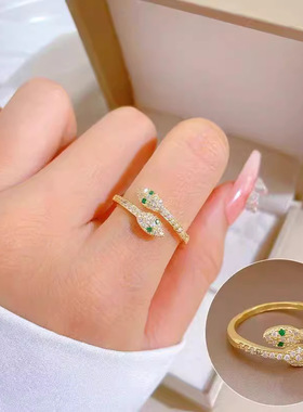 烟雨本命年灵蛇形戒指旺财开口冷淡风高级招财时来运转厂家直销