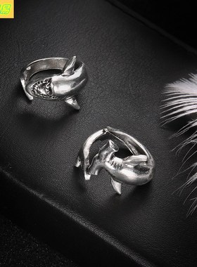 European retro simple shark opening set female joint rings女