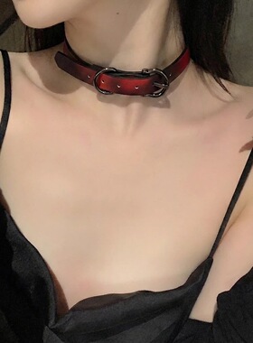 New Punk leather short Necklace Hip hop rock Clavicle Chain
