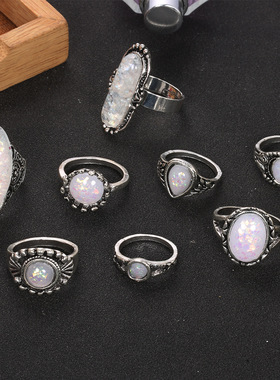 New finger Ring Set Retro Round Piece Joint Ring Rings戒指女