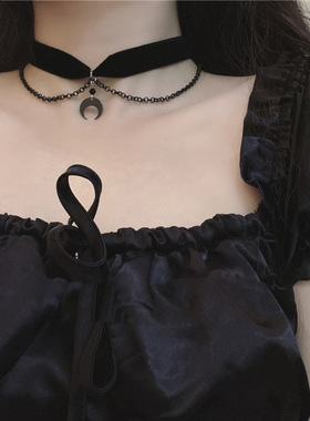 Chain neck chain temperament Moon collarbone Short  necklace