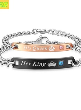 Couple Bracelet Steel Feeling Rose love Black bangle circlet