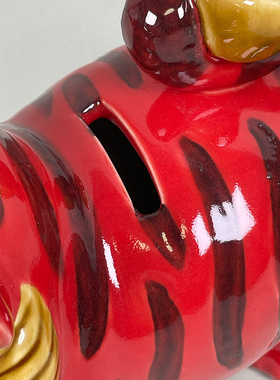 美陶十二生肖老虎创意动物储钱罐