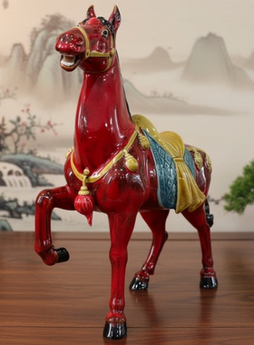 马办公室工艺品美陶陶瓷摆设送礼