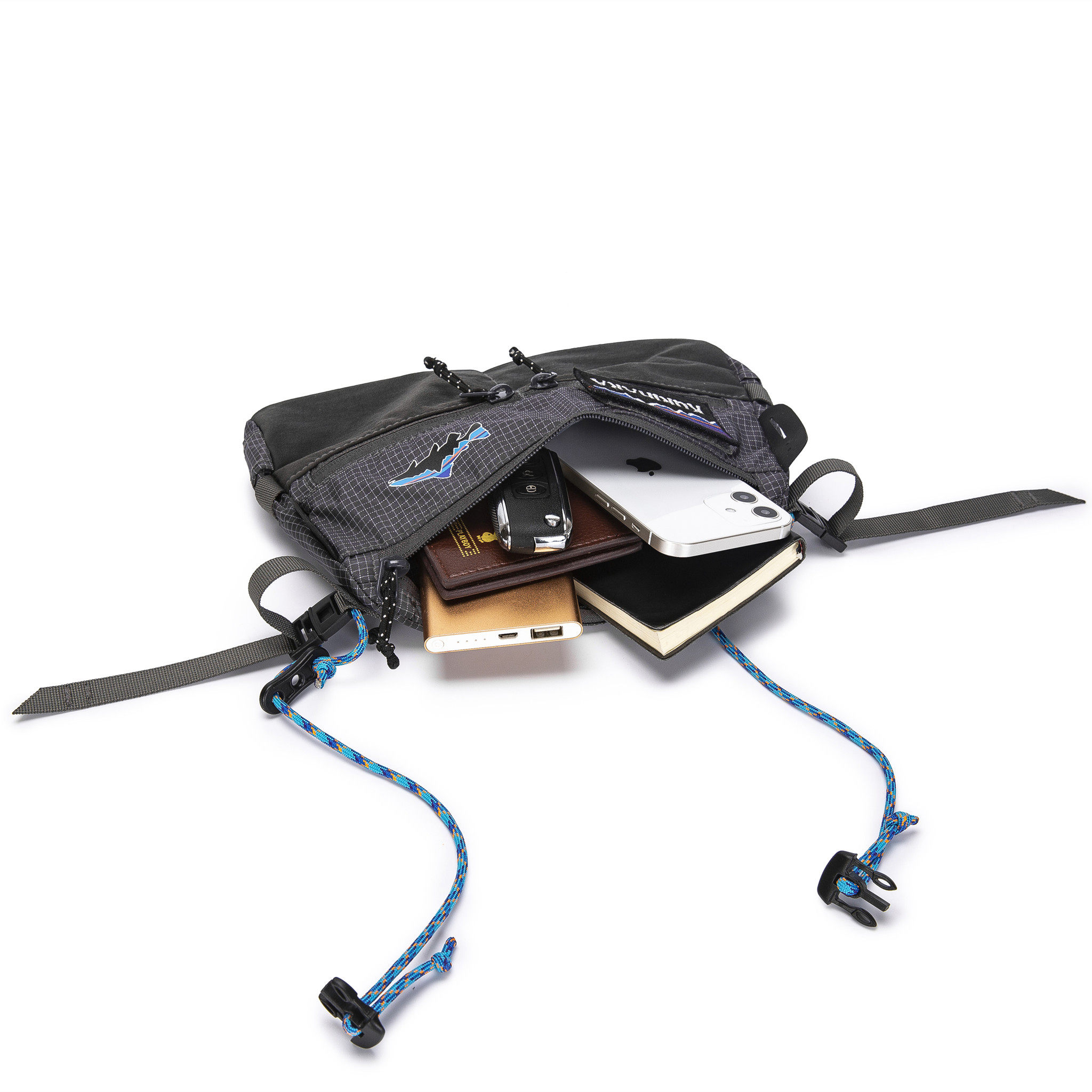 kurihara潮牌格纹飞钓胸包斜挎包 kurihara男士包袋