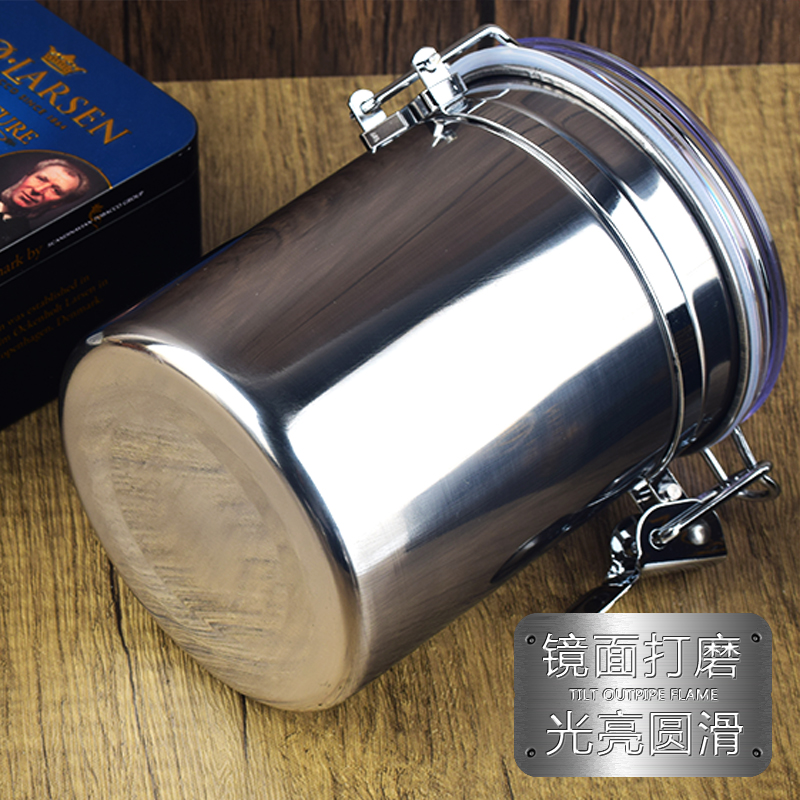YIYO不锈钢密封罐烟斗烟丝罐男士保湿盒香烟盒防潮烟斗配件大中小