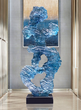 乔迁开业礼轻奢高档太湖石透明树脂雕塑客厅玄关家居软装饰品摆件