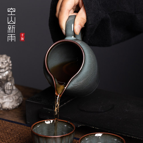 空山新雨铁胎公道茶杯功夫茶具陶瓷茶海龙泉青瓷家用单个分茶器杯 - 图1