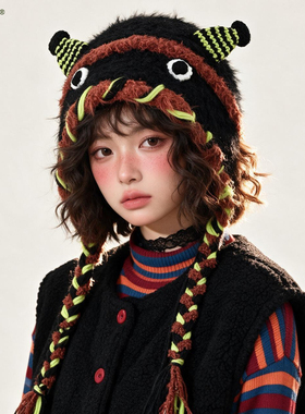 秋冬毛绒包头帽女保暖显脸小