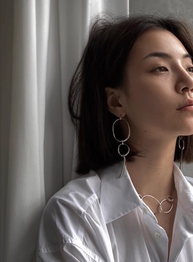 法式小众不对称优雅金属项链