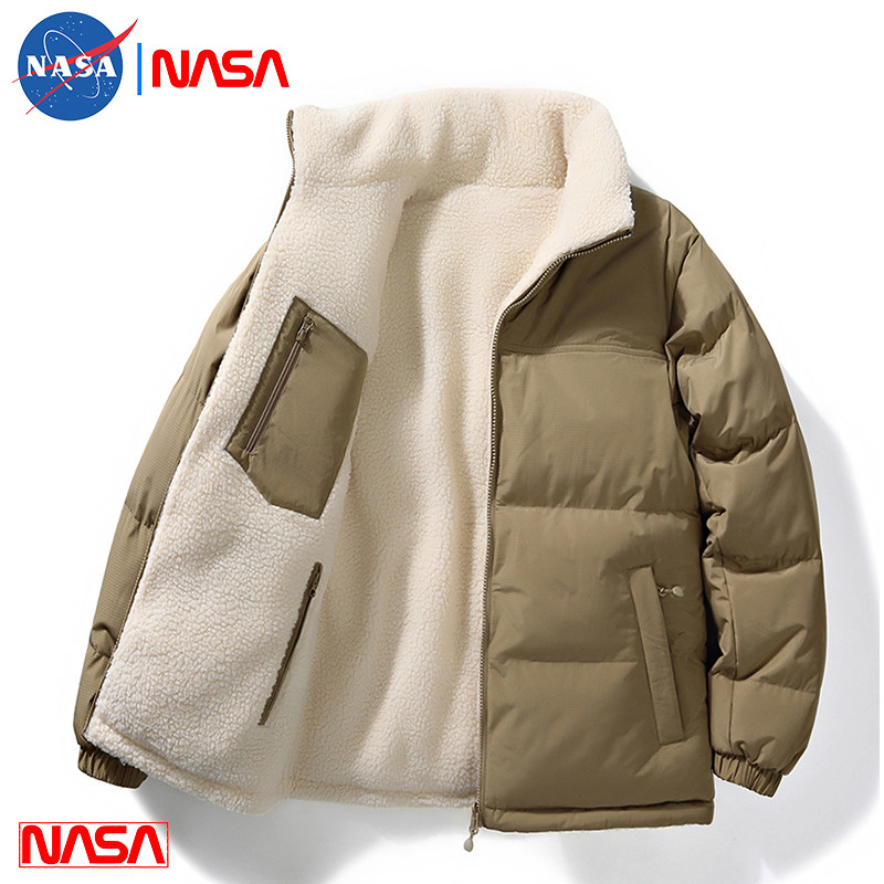 冬季潮牌男士新款双面穿保暖立领外套男女羊羔绒加厚休闲宽松棉衣,淘宝优惠券,粉丝福利购,淘宝优惠卷