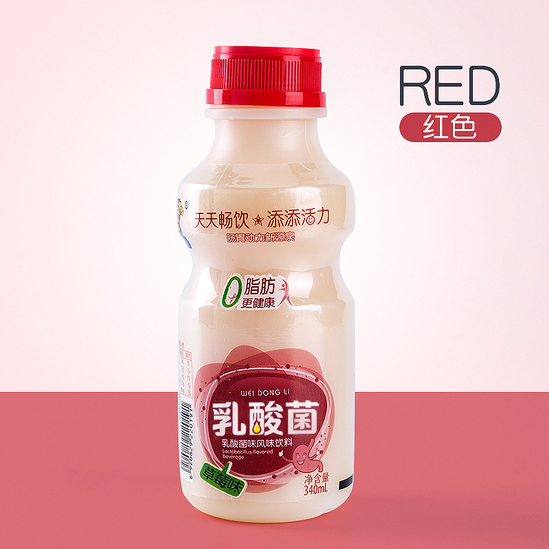 齐楚食品专营店乳酸菌饮品340mlx12瓶养胃动力酸奶草莓儿童原味饮料整箱牛奶0