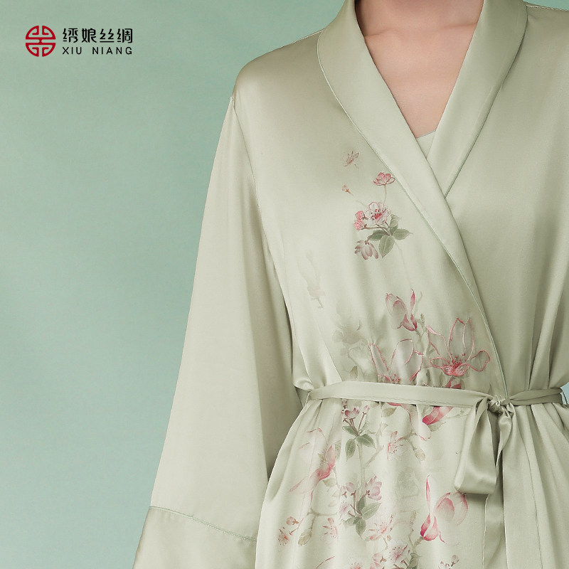 绣娘丝绸礼盒装苏绣100%桑蚕丝吊带裙22姆米女士国风睡袍真丝睡裙,淘宝优惠券,粉丝福利购,淘宝优惠卷