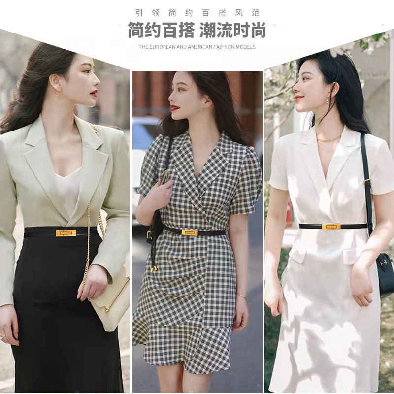 女士细腰带真皮时尚百搭装饰连衣裙 米妍伦腰带/皮带/腰链