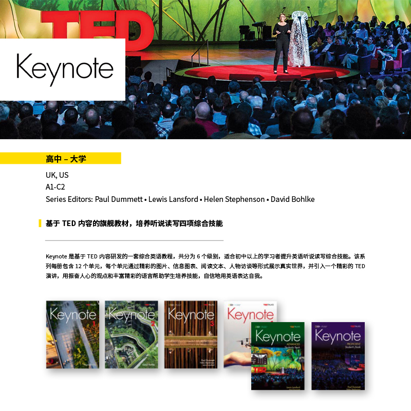 美国国家地理英语教材 keynote 1 2 3 4级别 12-18岁初高中演讲教材口语练习听说读写青少年综合素质国家地理教材英文原版TEDTALK-图2