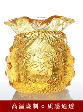 工艺礼品桌面钱袋笔筒闯隆琉璃