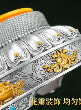 唐多三宝聚宝轮树脂转筒装饰摆件
