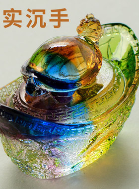 闯隆财富归来龙龟元宝风水摆件