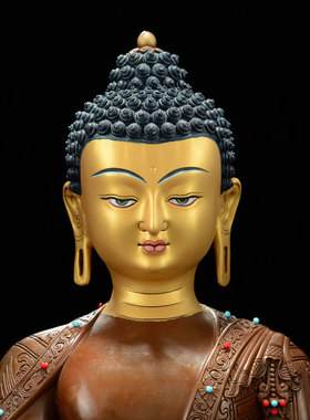 闯隆精工15寸红铜雕像装饰摆件