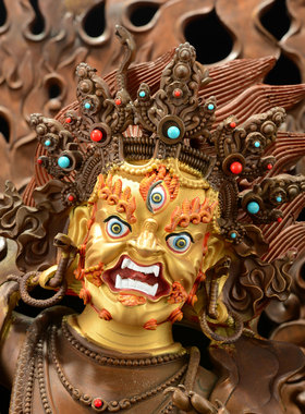 闯隆精工15寸红铜雕像装饰品摆件