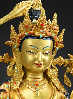 闯隆家用桌面铜器铜鎏金铜像摆件