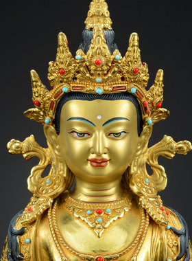 闯隆家用桌面铜器铜鎏金铜像摆件