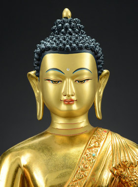 闯隆家用桌面铜器铜鎏金铜像摆件