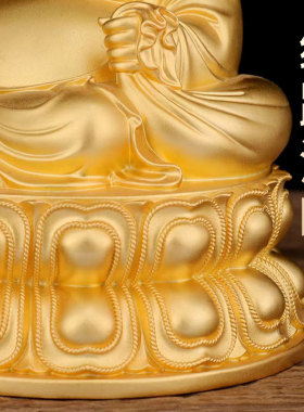 闯隆鎏金弥勒佛笑佛雕像铜像摆件