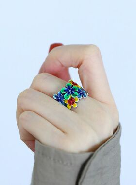 戒指女足银复古民族风