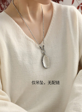 925银水晶吊坠项链轻奢高级感国风新中式锁骨链小众文艺饰品礼物