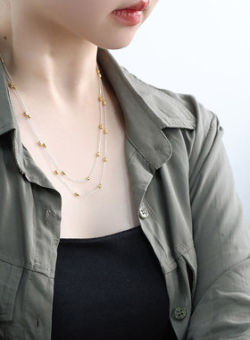 925银线条项链女休闲风锁骨链女轻奢高级感小众设计链子毛衣链