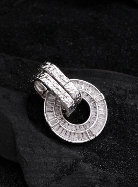 925银星星圆环吊坠轻奢高级感单坠项链配件女简约时尚百搭DIY饰品