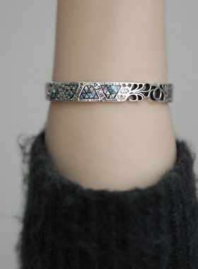 彩贝几何涂鸦图腾S925纯银