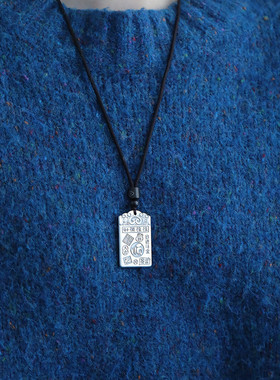 足银复古国风方形项链锁骨链女小众设计轻奢高级感2025链子饰品