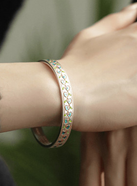 新中式民族风镯女S999足银