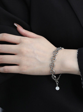 925银猪鼻子手链女休闲风手环潮流港风高级感小众设计手环
