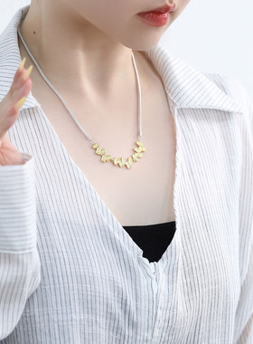 925银不规则项链女中性风锁骨链女轻奢高级感小众设计链子毛衣链