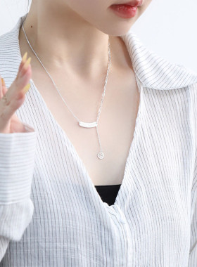 925银吉言项链女休闲风锁骨链女轻奢高级感小众设计链子毛衣链